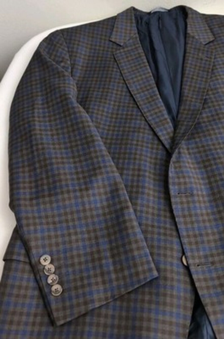 Coppley Korry's Bespoke Mens Brown 2 Button Gingham Check Sport Coat 44R